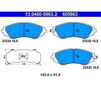 ATE 13.0460-5863.2 Kit pastiglie freno, Freno a disco per CHEVROLET,DAEWOO