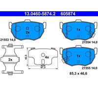 Pastiglie freno 13.0460-5874.2 ATE per HYUNDAI KIA