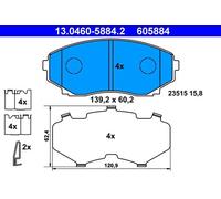 Pastiglie freno 13.0460-5884.2 ATE per MAZDA MPV II