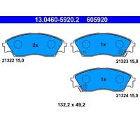Pastiglie freno 13.0460-5920.2 ATE per HONDA CRX II CIVIC VI Fastback CONCERTO