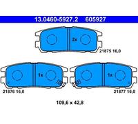ATE pastiglie freno 13.0460-5927.2 109,6x42,8 spessore 16 mm con avvisatore acustico