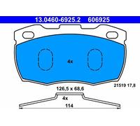 Pastiglie freno 13.0460-6925.2 ATE per LAND ROVER 90 I DEFENDER Pick Up 110/127