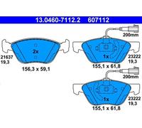 KIT PASTIGLIE FRENO ANT ATE ALFA ROMEO 166 2.4 JTD 120KW 03>07 13046071122