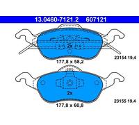 Set di pastiglie freno ATE 13.0460-7121.2, anteriore