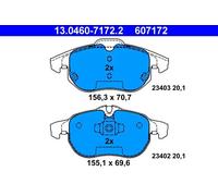 ATE 13.0460-7172.2 Kit pastiglie freno, Freno a disco per CHEVROLET,FIAT,OPEL,SA