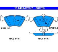 Set di pastiglie freno ATE 13.0460-7203.2, anteriore