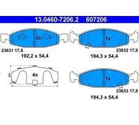 Pastiglie freno 13.0460-7206.2 ATE per JEEP GRAND CHEROKEE II