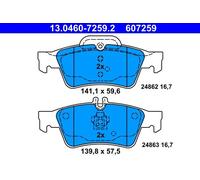 ATE Set pastiglie freno 13.0460-7259.2 posteriori per Mercedes-Benz