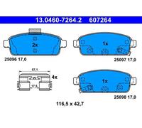 Set di pastiglie freno ATE 13.0460-7264.2, posteriore