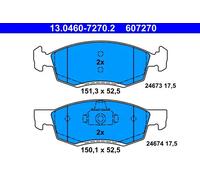 Set di pastiglie freno ATE 13.0460-7270.2, anteriore