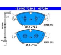 Set di pastiglie freno, freno a disco ATE 13.0460-7280.2