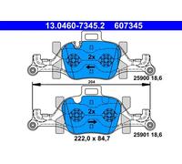Set di pastiglie freno ATE 13.0460-7345.2, anteriore