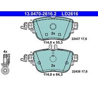 Set di pastiglie freno ATE 13.0470-2616.2, posteriore, Ceramica