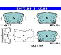 Pastiglie freno 13.0470-2631.2 ATE per OPEL INSIGNIA B Grand Sport