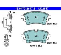 Set di pastiglie freno ATE 13.0470-2647.2, posteriore, Ceramica