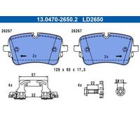 ATE Kit pastiglie freni 13.0470-2650.2 per Audi e VW (Touareg CR7, Q7 4M, A6 Avant C8)