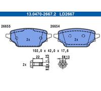 ATE 13.0470-2667.2 Kit pastiglie freni