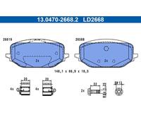 Pastiglie freno 13.0470-2668.2 ATE per CITROËN DS OPEL PEUGEOT VAUXHALL
