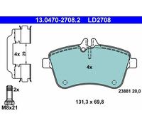 Set di pastiglie freno ATE 13.0470-2708.2, anteriore, Ceramica