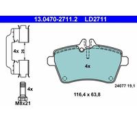 Set di pastiglie freno ATE 13.0470-2711.2, anteriore, Ceramica