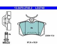 Pastiglie Freno Ate Ceramic Post Per Citroen Ds3 C4 I C3 Peugeot 2008 308 208 20