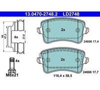 Set di pastiglie freno ATE 13.0470-2748.2, posteriore, Ceramica