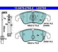 Set di pastiglie freno ATE 13.0470-2765.2, anteriore, Ceramica
