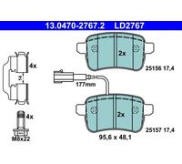 ATE 13.0470-2767.2 Kit pastiglie freno, Freno a disco per ALFA ROMEO