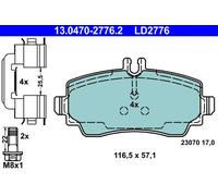 Set di pastiglie freno ATE 13.0470-2776.2, anteriore, Ceramica