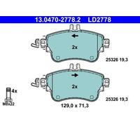 Set di pastiglie freno, freno a disco ATE Ceramic 13.0470-2778.2