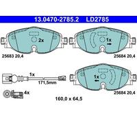 Set di pastiglie freno, freno a disco ATE Ceramic 13.0470-2785.2