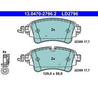 Set di pastiglie freno, freno a disco ATE Ceramic 13.0470-2796.2