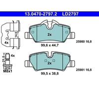 Set di pastiglie freno ATE 13.0470-2797.2, posteriore, Ceramica