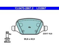 Pastiglie freno 13.0470-2867.2 ATE per LANCIA ALFA ROMEO FIAT