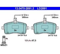 Pastiglie freno 13.0470-2891.2 ATE per PEUGEOT 407 407 SW
