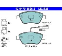 Set di pastiglie freno ATE 13.0470-3826.2, anteriore, Ceramica