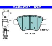 Set di pastiglie freno ATE 13.0470-3858.2, posteriore, Ceramica