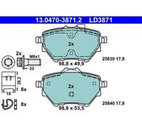 Pastiglie freno 13.0470-3871.2 ATE per CITROËN PEUGEOT OPEL DS TOYOTA VAUXHALL