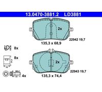 Pastiglie freno 13.0470-3881.2 ATE per MERCEDES-BENZ CLASSE A CLA GLA GLB