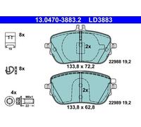 Set di pastiglie freno ATE 13.0470-3883.2, anteriore, Ceramica