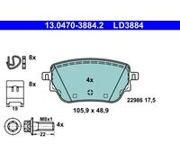 Set di pastiglie freno ATE 13.0470-3884.2, posteriore, Ceramica