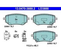 Pastiglie freno 13.0470-3888.2 ATE per MERCEDES-BENZ NISSAN RENAULT