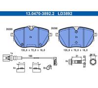 Pastiglie freno 13.0470-3892.2 ATE per VW MULTIVAN T6