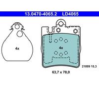 ATE Set pastiglie freno 13.0470-4065.2 – posteriore, Ceramica