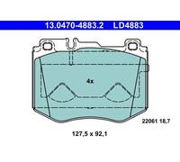 Set di pastiglie freno ATE 13.0470-4883.2, anteriore, Ceramica