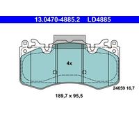 Set di pastiglie freno ATE 13.0470-4885.2, anteriore, Ceramica