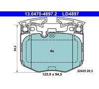 Set di pastiglie freno ATE 13.0470-4897.2, anteriore, Ceramica