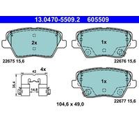 Set di pastiglie freno ATE 13.0470-5509.2, posteriore, Ceramica