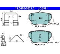 Set di pastiglie freno ATE 13.0470-5521.2, ceramica