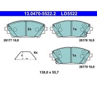 ATE 13.0470-5522.2 Kit Pastiglie Freno Freni a Disco Frontale per Mazda